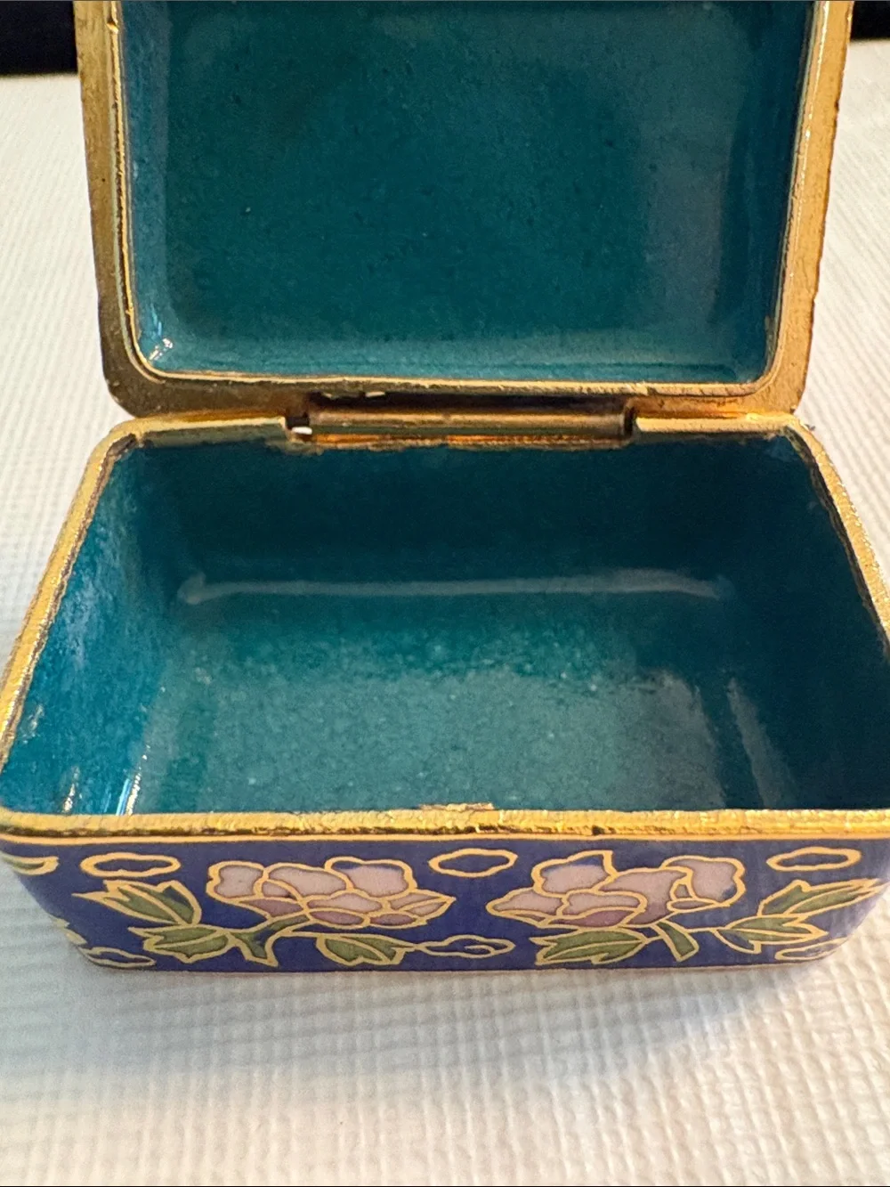 Butterfly Enamel Trinket Box - Blue and Green